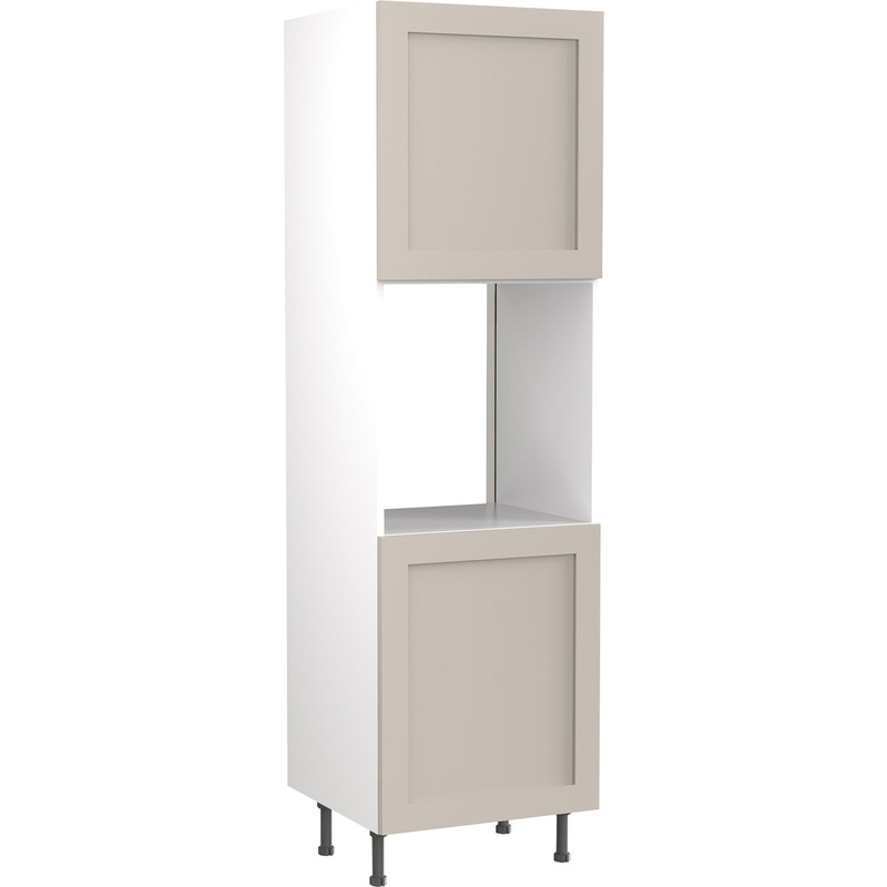 Kitchen Kit Flatpack Shaker Kitchen Cabinet Tall Single Oven Unit Ultra Matt Light Grey 600mm