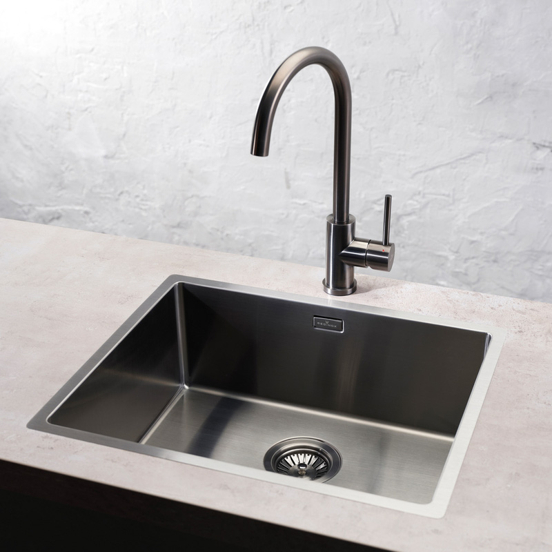 Reginox Miami Stainless Steel Kitchen Sink Single Bowl Gun Metal