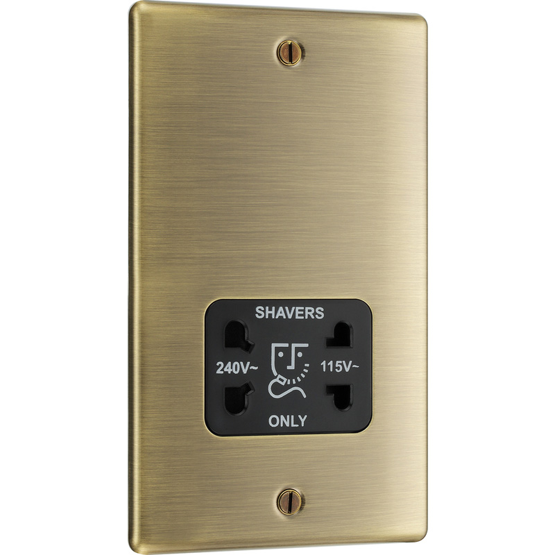 BG Antique Brass Dual Voltage Shaver Socket