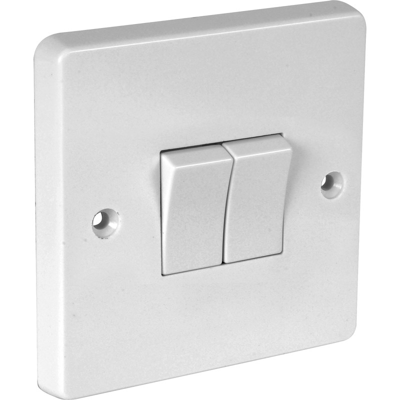 Crabtree 10A Light Switch 2 Gang 2 Way