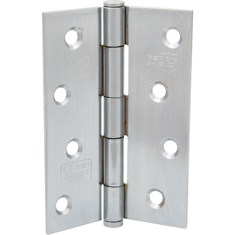 Grade 7 Button Tip Fire Door Hinge 100mm Polished Chrome