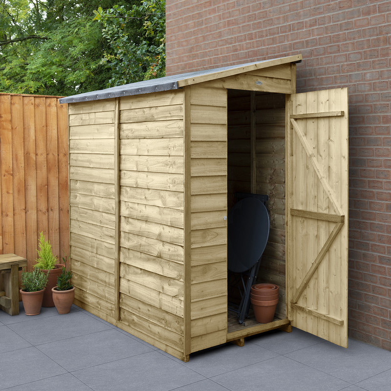 Forest Garden Overlap Pressure Treated Pent Shed - No Window 6' x 3'