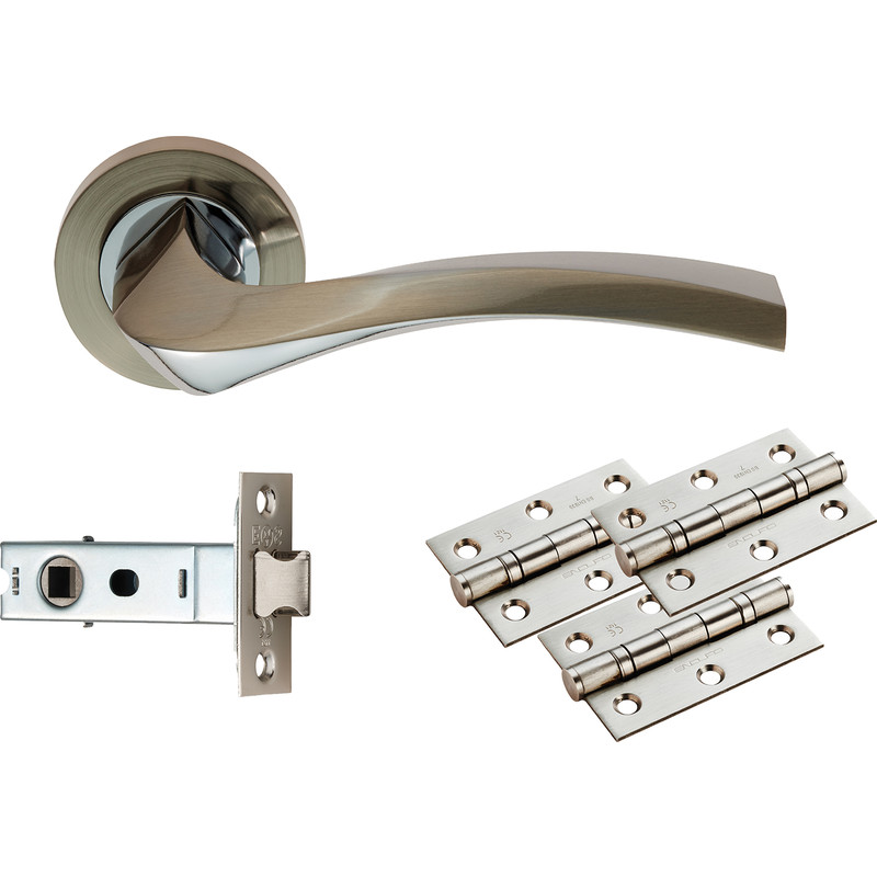 Carlisle Brass Sines Door & Latch Pack Satin Nickel / Polished Chrome