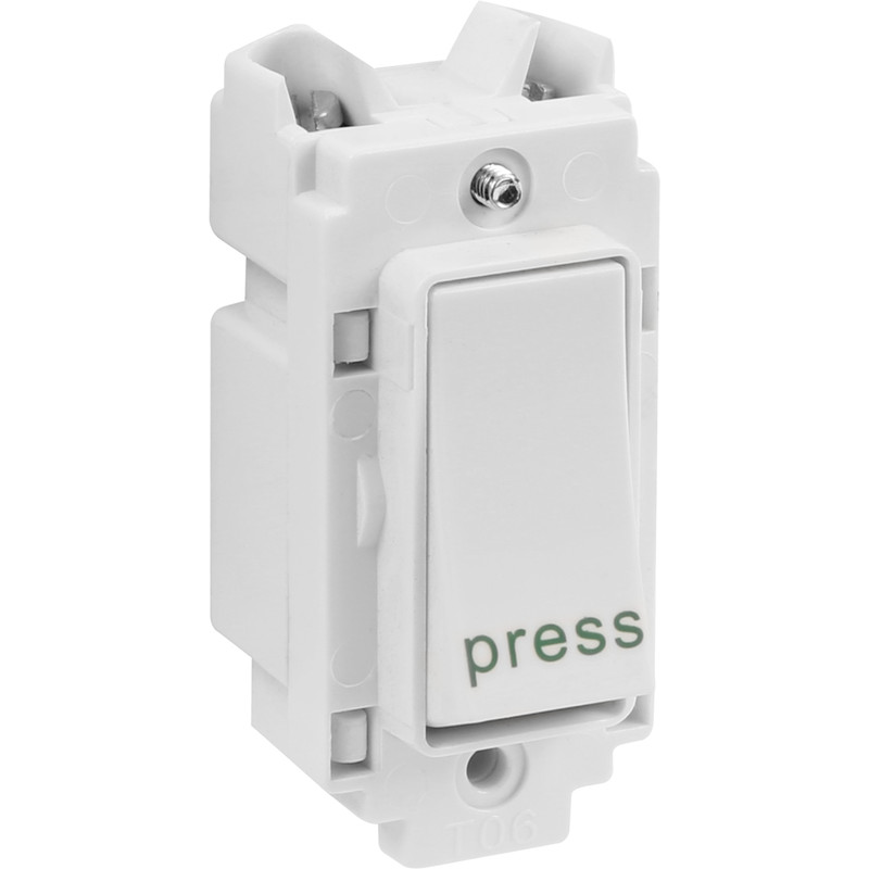 Crabtree Rockergrid 10A Switch Module 2 Way Retractive SP "Press"