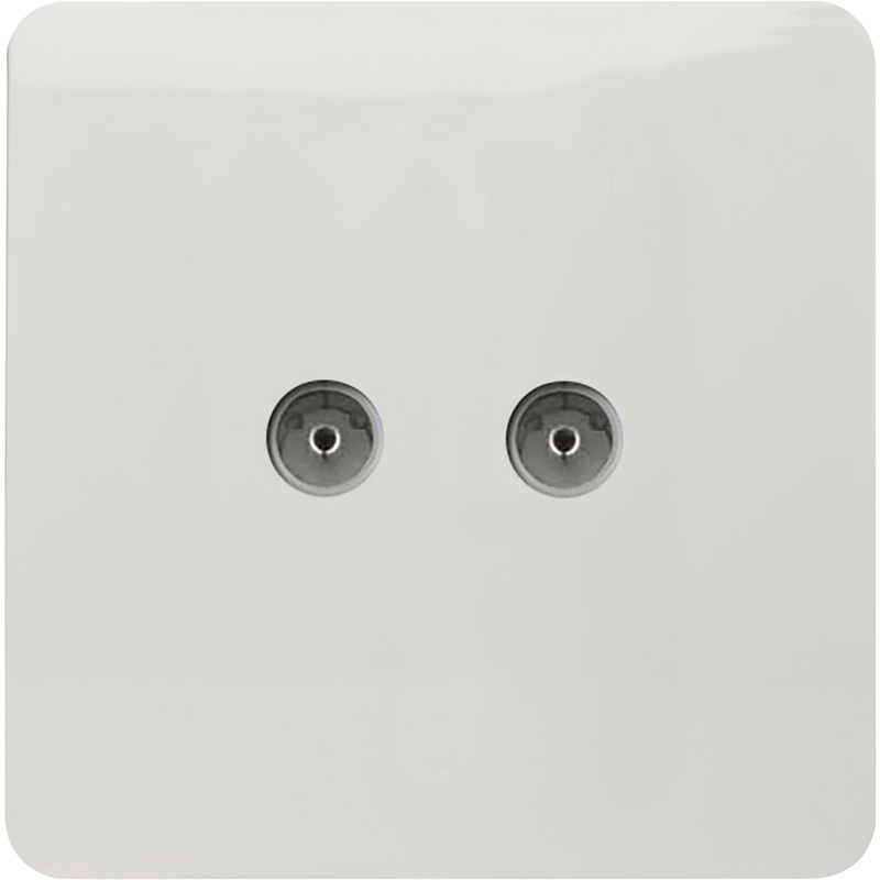 Trendiswitch White 2 Gang TV Socket 1 Gang