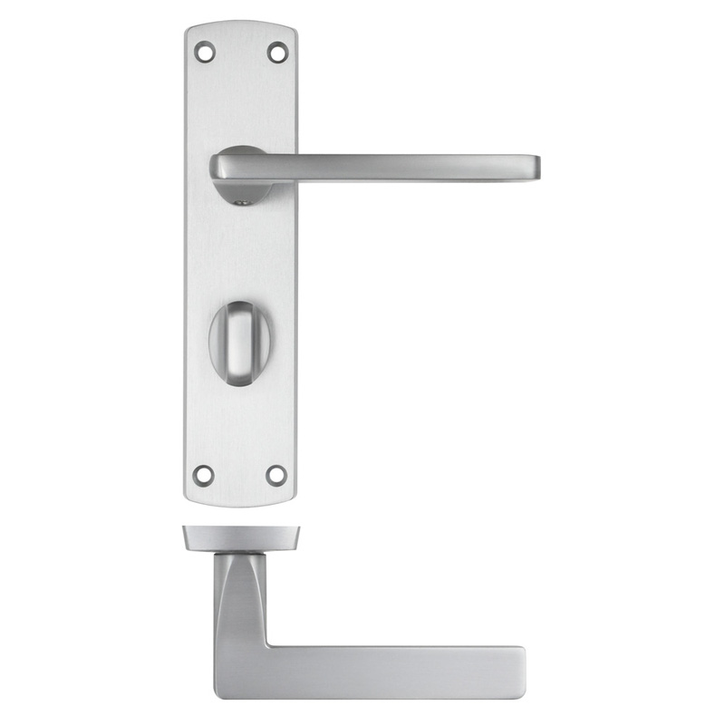 Stanza Leon Door Handles Satin Bathroom