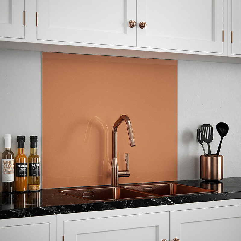 Splashback Copper Self-Adhesive Glass Splashback 900 x 750mm