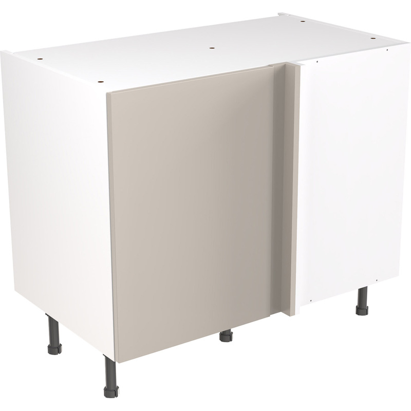 Kitchen Kit Ready Made Value Slab Kitchen Cabinet Base Blind Corner Unit Standard Matt Light Grey 1000mm