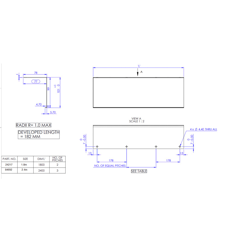 Coburn Galvanised steel pelmet 1.8m