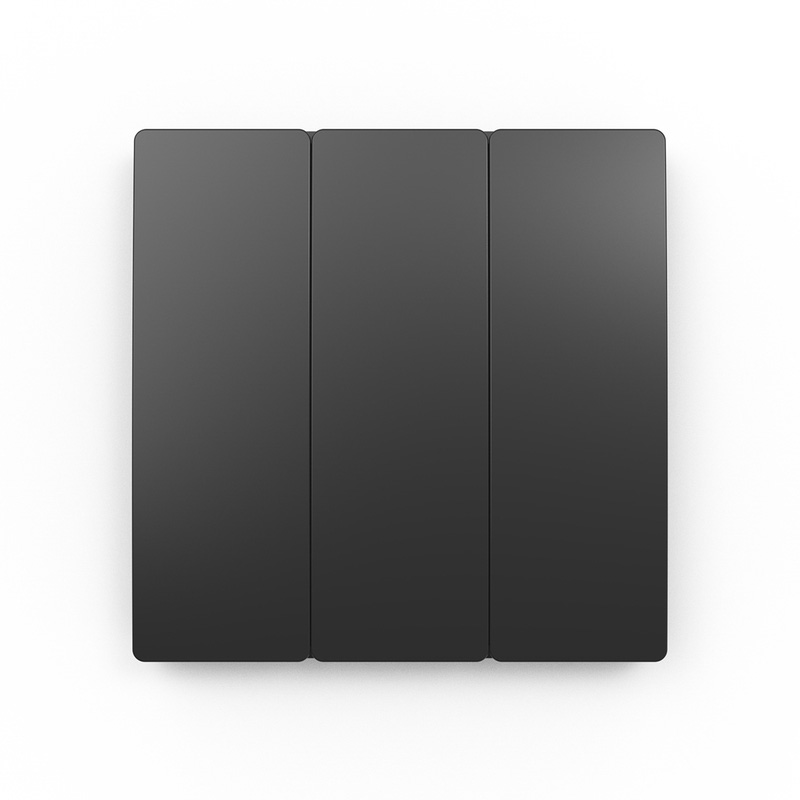 Kinetic Switch 3 Gang Matt Black