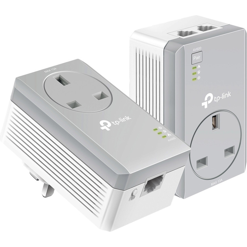 TP Link 2 Port Passthrough Powerline Starter Kit AV600