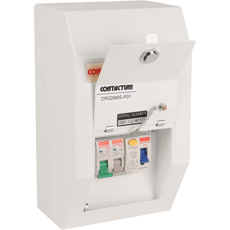 Contactum Garage Consumer Unit Type A RCD + 2 MCBs 2 Way