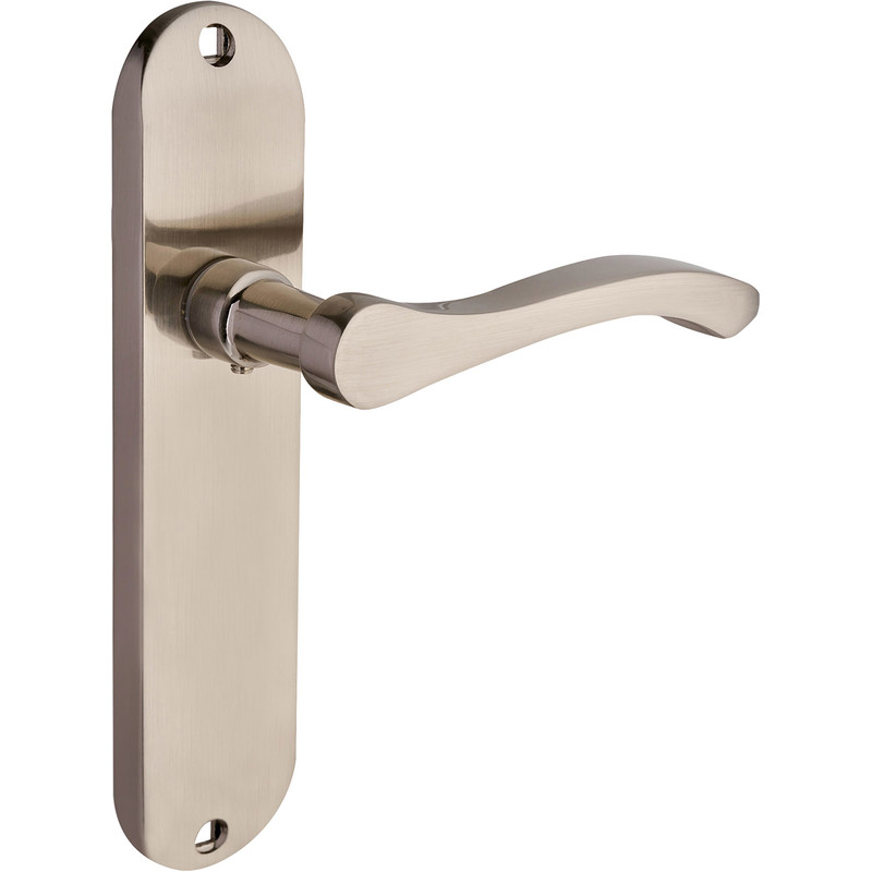 Capri Door Handles Latch Brushed Nickel