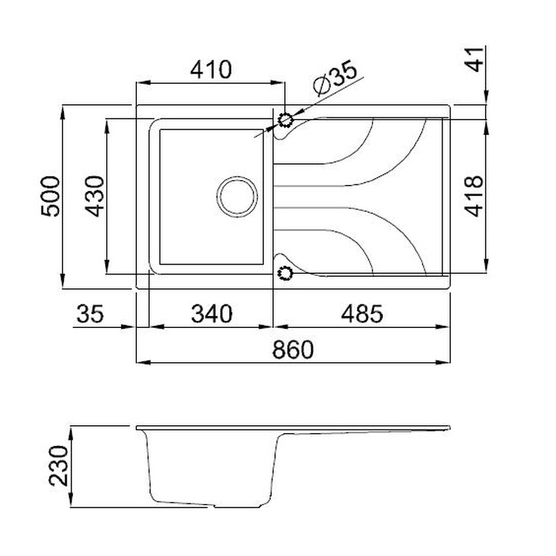 Reginox Ego Reversible Compact Composite Kitchen Sink & Drainer Single Bowl Black