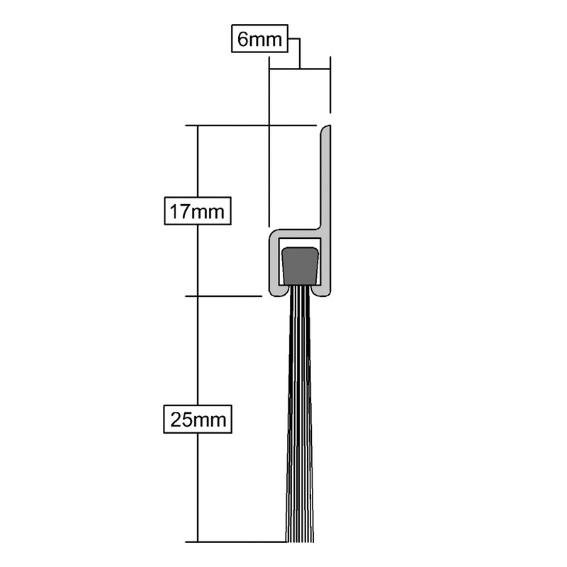 Stormguard Heavy Duty Brush Strip Aluminium 914mm