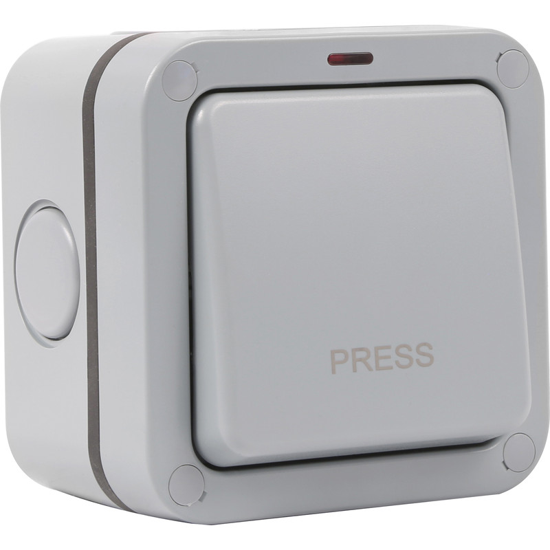 Wessex IP66 20A DP Switch 1 Gang Retractive Press