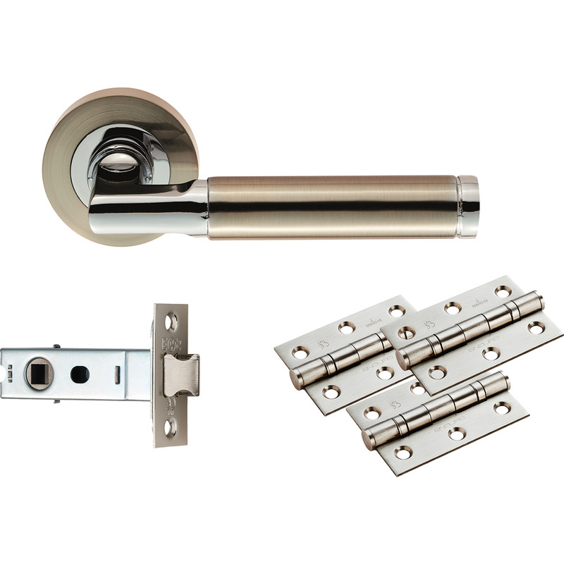 Carlisle Brass Belas Door & Latch Pack Satin Nickel / Polished Chrome