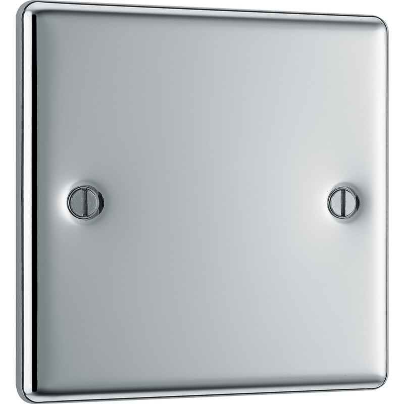 BG Polished Chrome Blank Plate 1 Gang