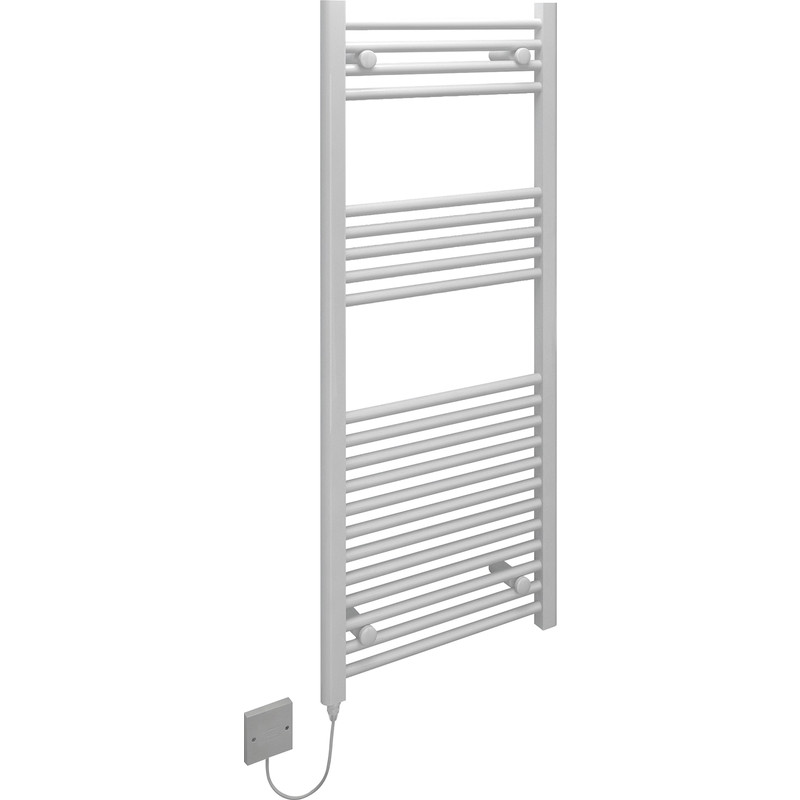Kudox Electric Pre-Filled White Flat Towel Radiator 1200 x 500mm 400W