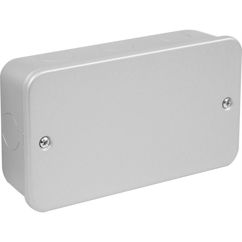 Axiom Metal Clad Blank Plate 2 Gang + Back Box