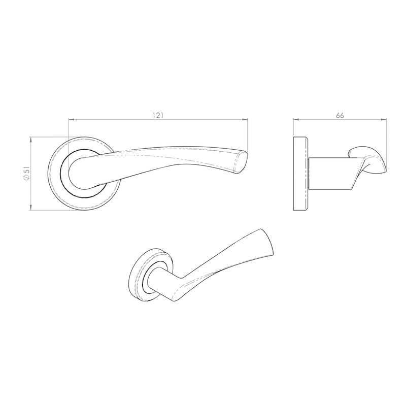 Serozzetta Venti Lever On Round Rose Polished Nickel