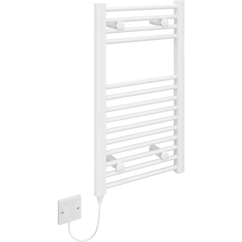 Kudox Electric Pre-Filled White Flat Towel Radiator 700 x 400mm 150W