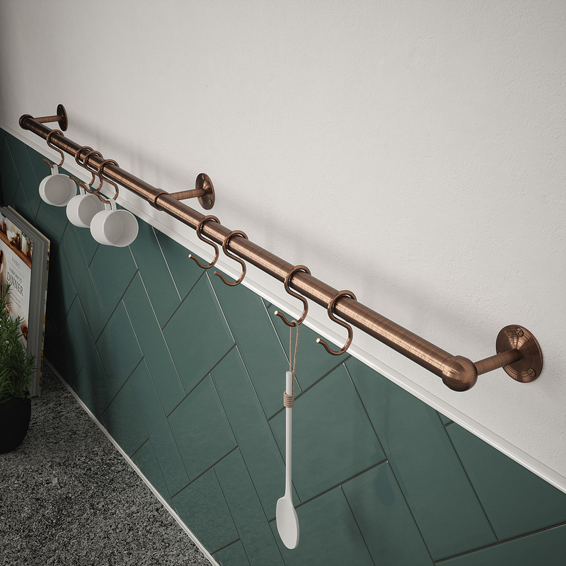Rothley Utensil Rail Kit 19mm x 1000mm Antique Copper