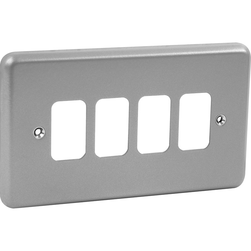 MK Grid Plus Metal Front Plate 4 Gang