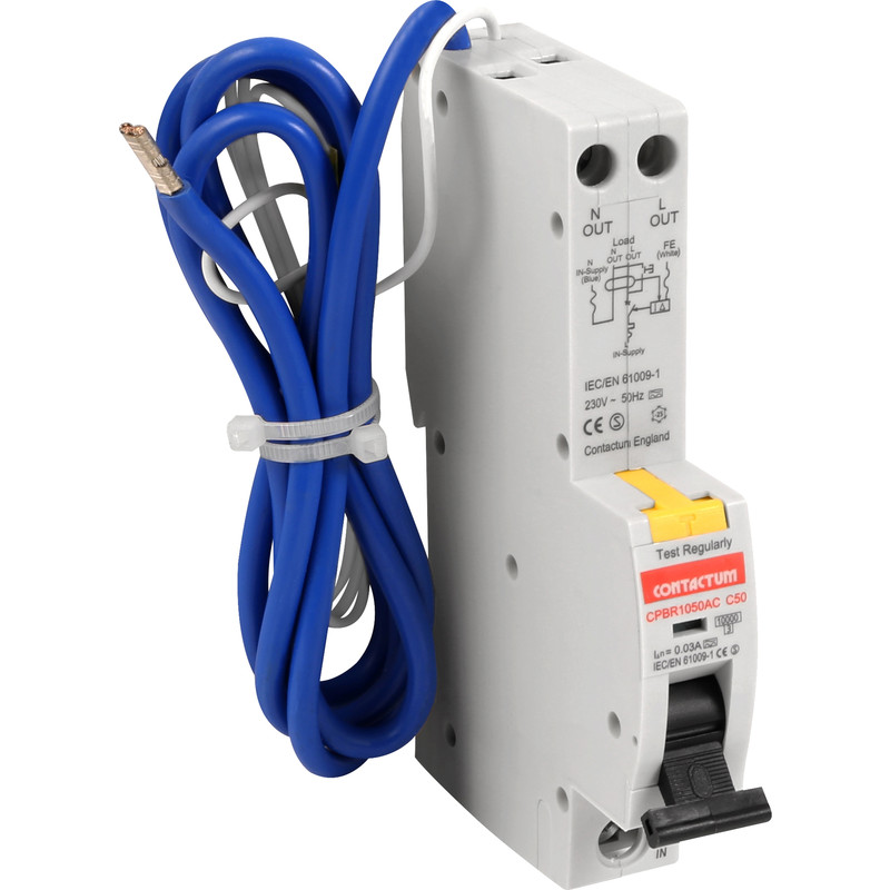 Contactum Single Pole A Type C Curve RCBO 50A 10kA SP