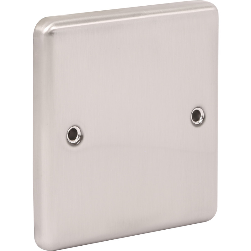 Wessex Brushed Stainless Steel Blank Plate 1 Gang