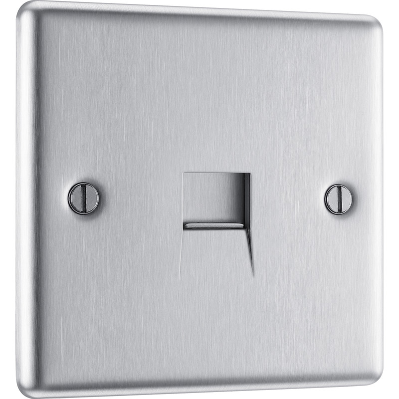 BG Brushed Steel Telephone Socket Master