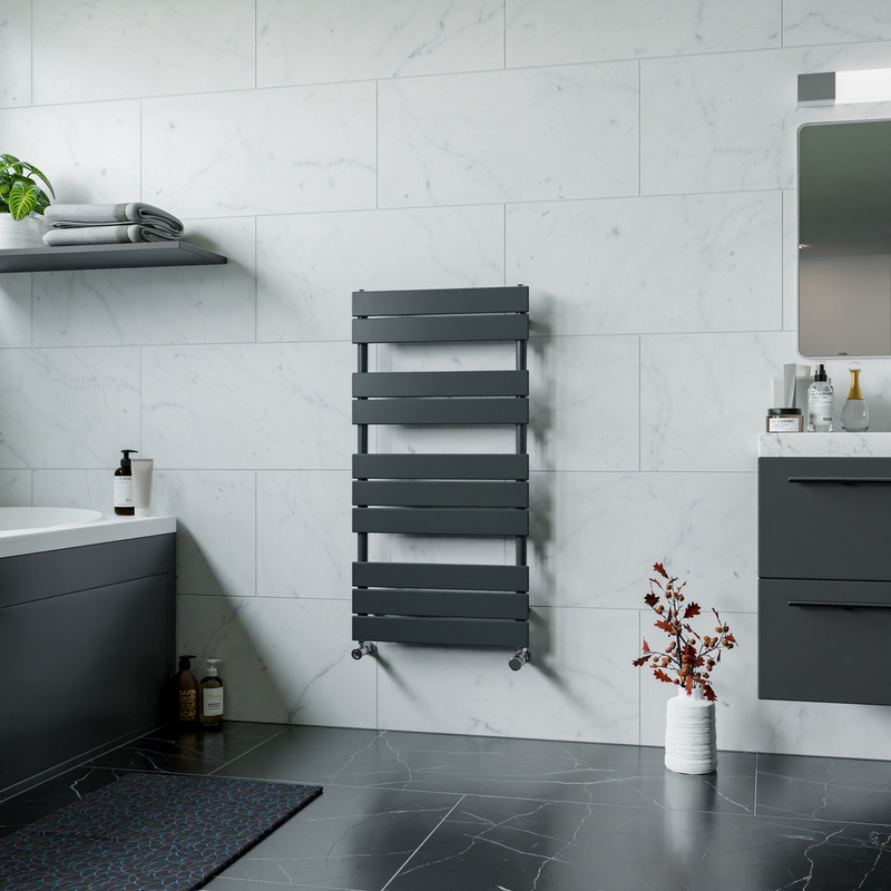 Ximax Oxford Single Panel Towel Radiator 970 x 500mm 1587Btu Anthracite