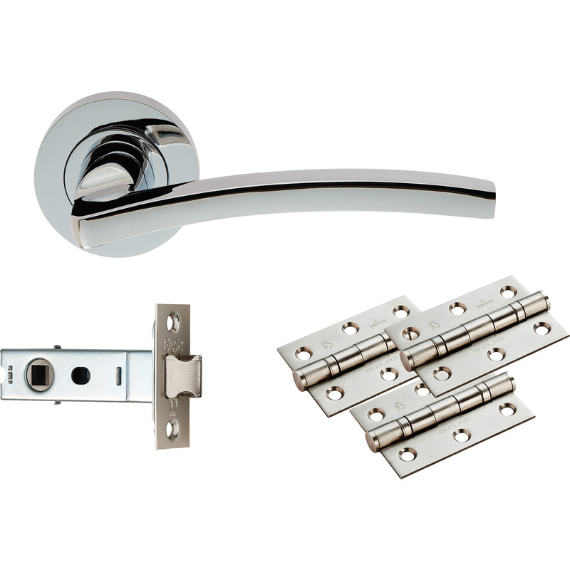 Carlisle Brass Tavira Door & Latch Pack Polished Chrome