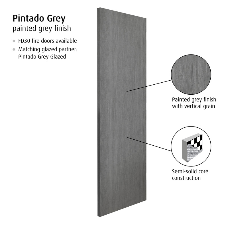Pintado Grey Painted Internal Door 35 x 1981 x 686mm