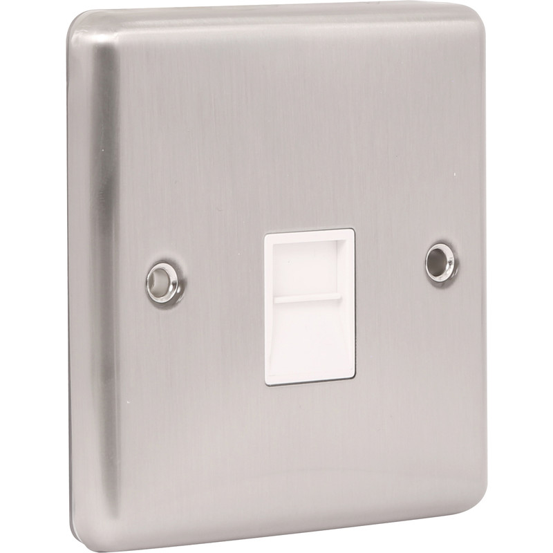 Wessex Brushed Stainless Steel Telephone Socket Slave