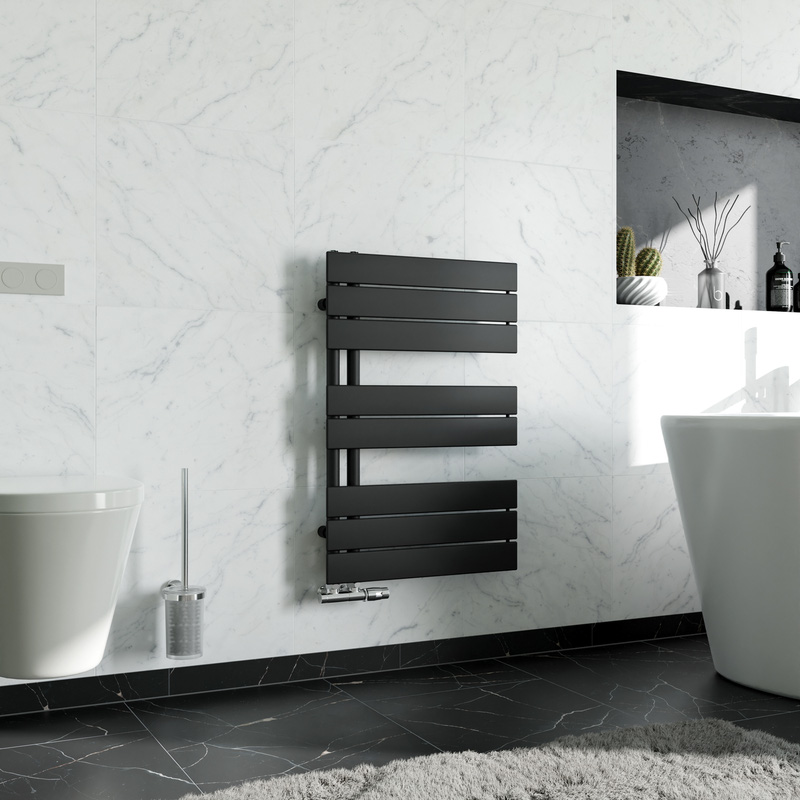 Ximax Oxford Open Panel Towel Radiator 745 x 500mm 1270Btu Black