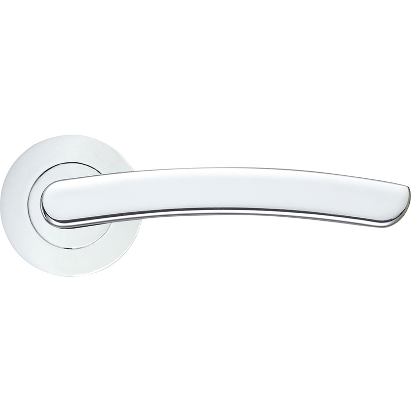 Stanza Santiago Lever on Rose Door Handles Polished Chrome