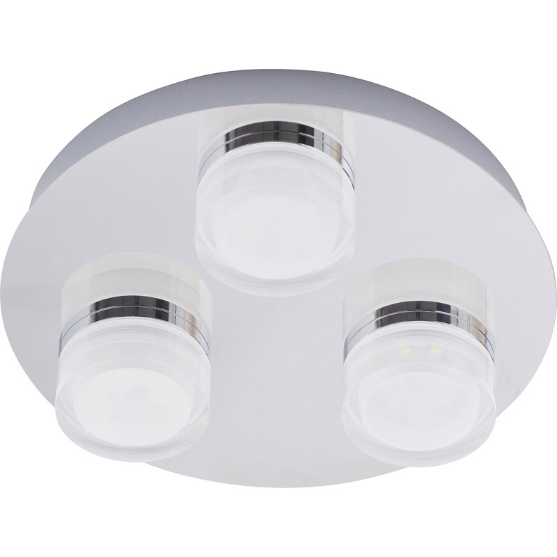 Spa Amalfi 3 Light Plate Flush Light IP44 Chrome