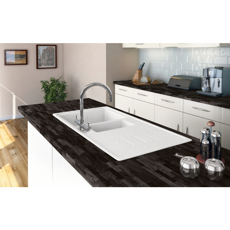 Franke Malta Kitchen Sink & Drainer Polar White 1.5 Bowl