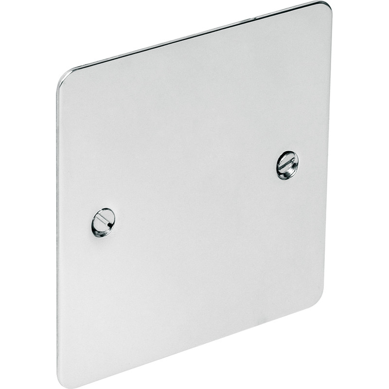 Flat Plate Polished Chrome Blank Plate 1 Gang