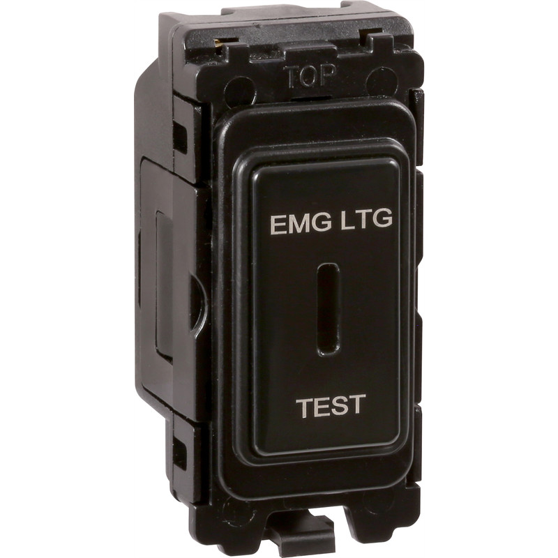Wessex Grid Key Switch  'EMG LTG TEST' Black 20A 2 Way SP