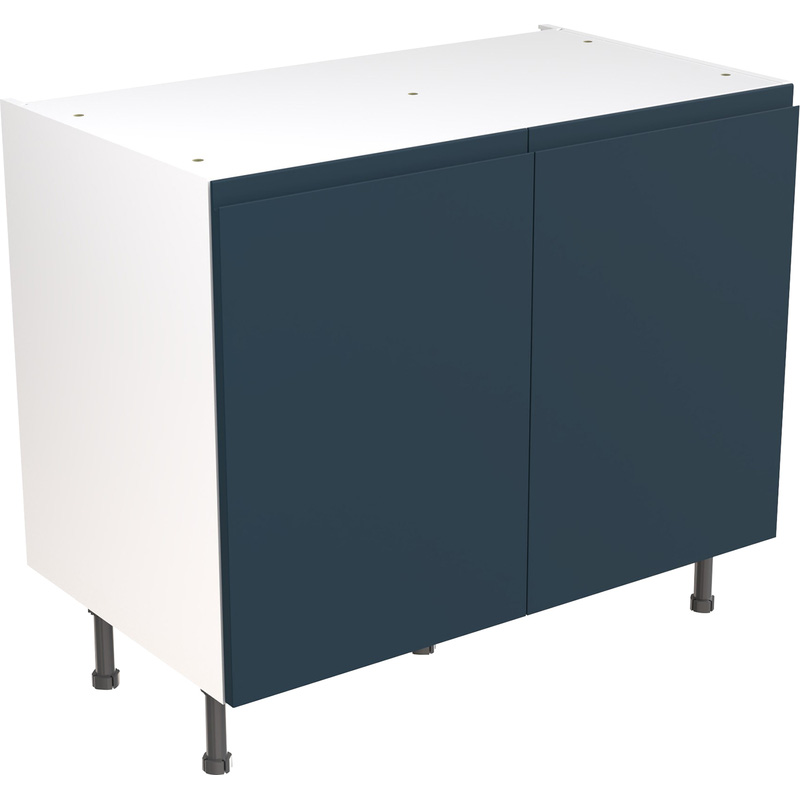 Kitchen Kit Ready Made J-Pull Kitchen Cabinet Base Unit Ultra Matt Indigo Blue 1000mm