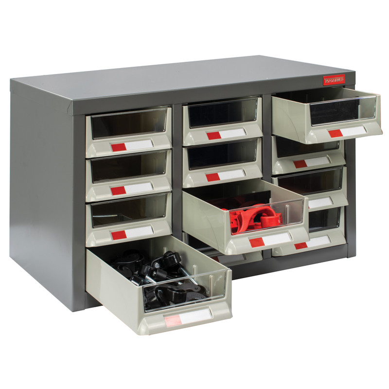 Small Parts Steel Cabinet without Doors 12 Drawers - 350 x 586 x 290mm
