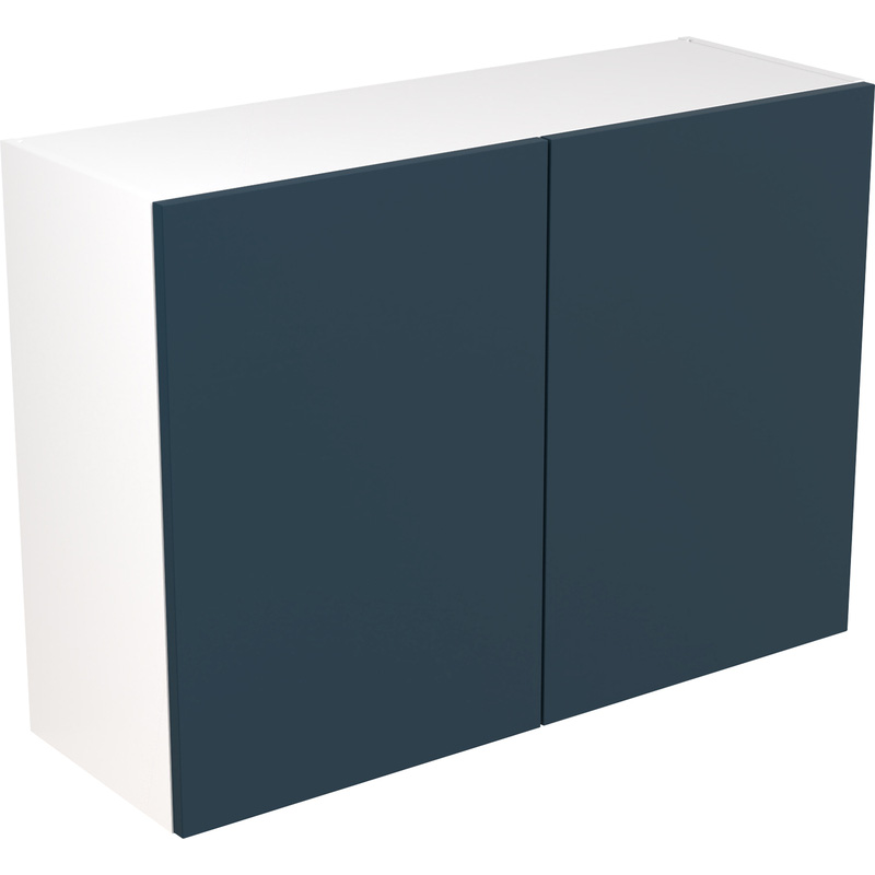 Kitchen Kit Ready Made Slab Kitchen Cabinet Wall Unit Ultra Matt Indigo Blue 1000mm