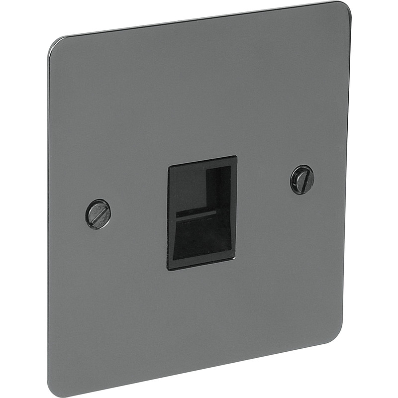Flat Plate Black Nickel Telephone Socket Master