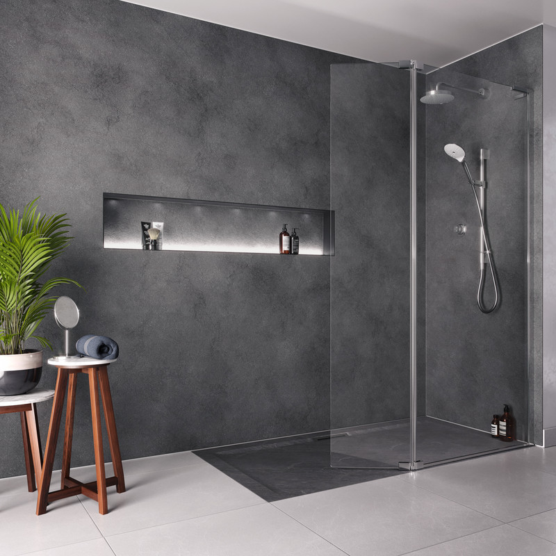 Mira Flight Level Rectangle Slate Effect Shower Tray 1200 x 800mm