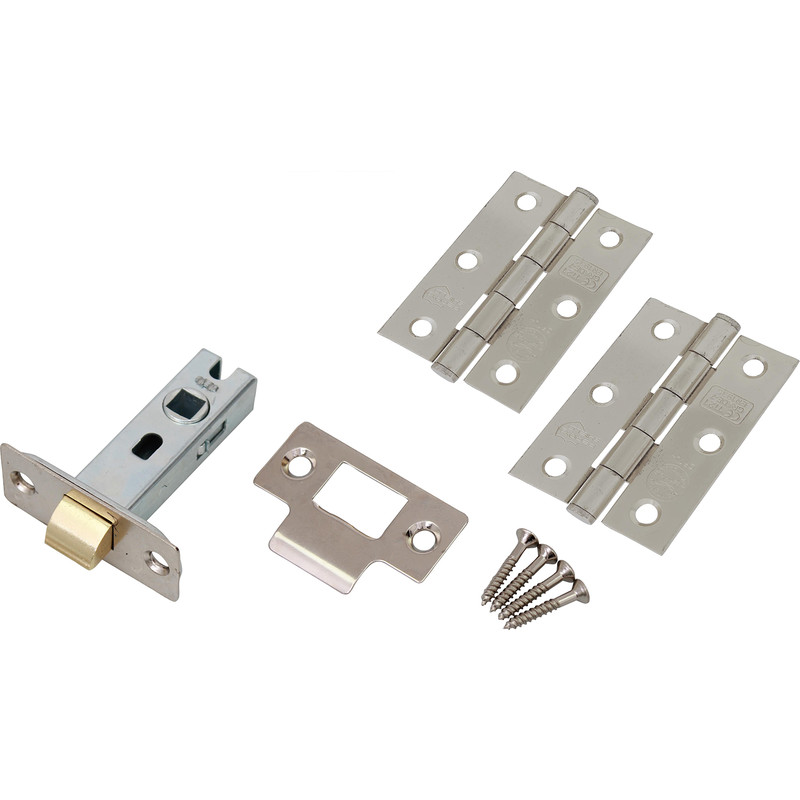Fire Door Grade 7 Hinge & Latch Pack Satin Chrome