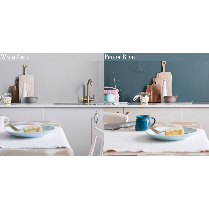 AluSplash Double-Sided Splashback 800 x 900mm Petrol Blue / Warm Grey