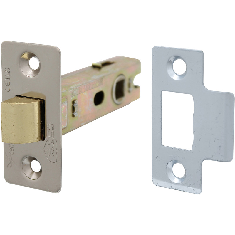 Fire Door Bolt Through Tubular Latch 100mm Nickel Plate