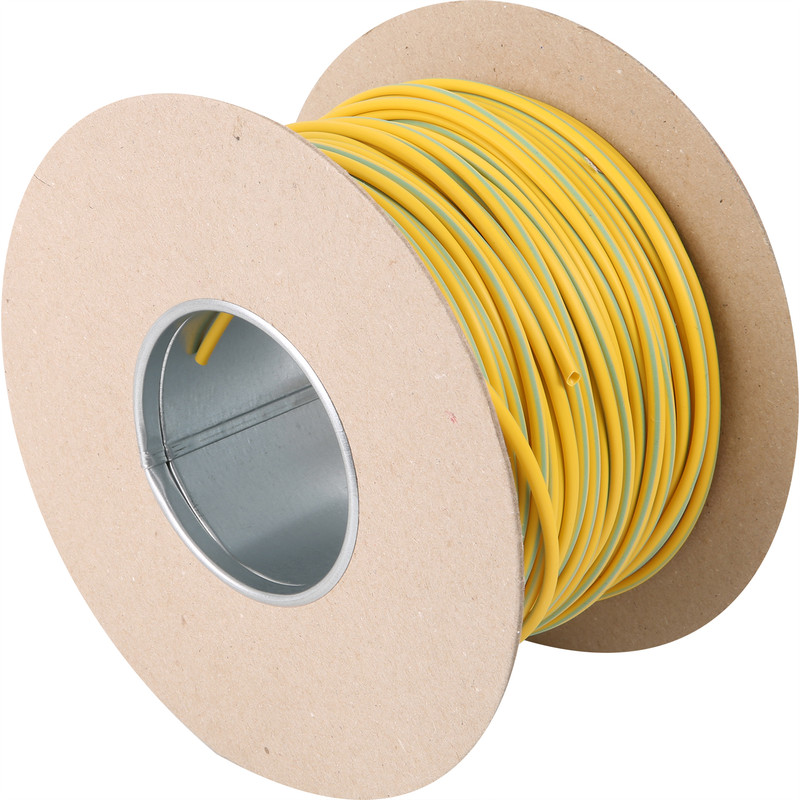 PVC Earth Sleeving 100m 3mm Green/Yellow On Drum